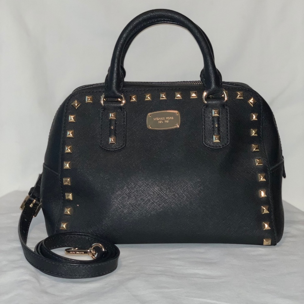 Michael Kors Saffiano Stud Small Leather Satchel